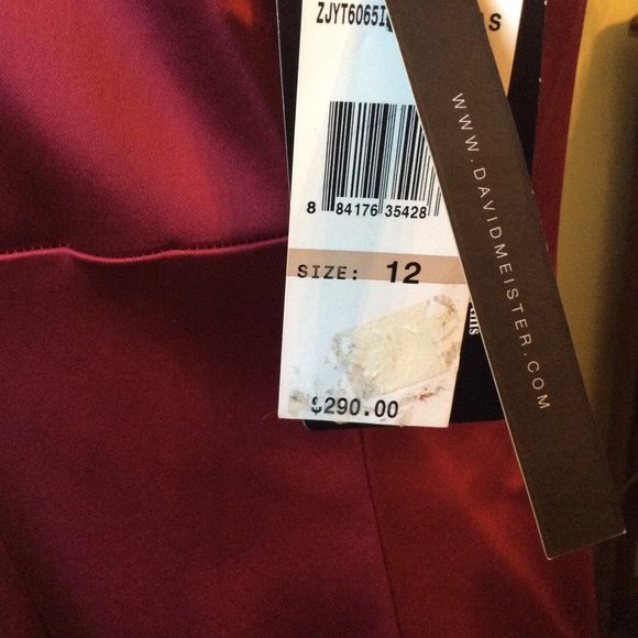 David Meister NWT Deep Red Bodycon Dress Size 12 - Picture 5 of 15